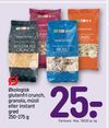 Økologisk glutenfri crunch, granola, müsli eller instant grød 250-275 g