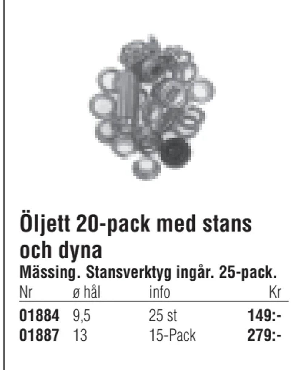 Erbjudanden på Öljett 20-pack med stans och dyna från Erlandsons Brygga för 149 kr
