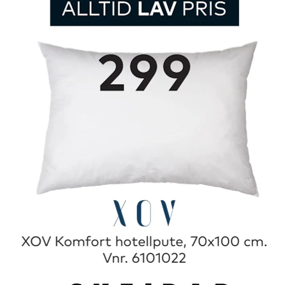 Tilbud på XOV Komfort hotellpute fra Skeidar til 299 kr