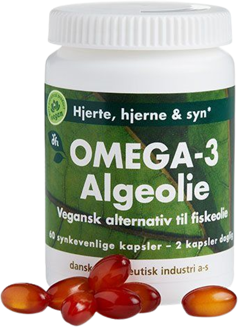 Tilbud på Omega-3 Algeolie (Grønne dfi vitaminer) fra Helsam til 134 kr.