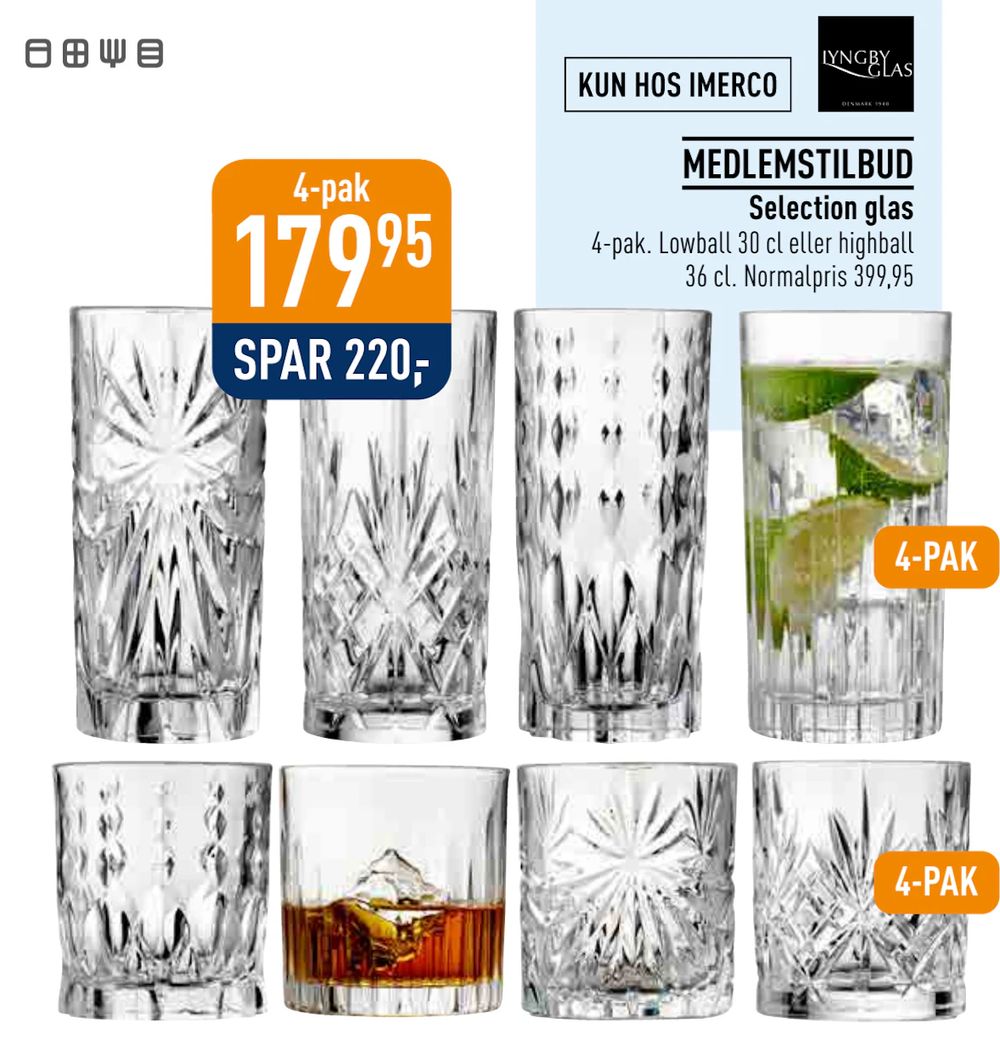 Tilbud på Selection glas fra Imerco til 179,95 kr.