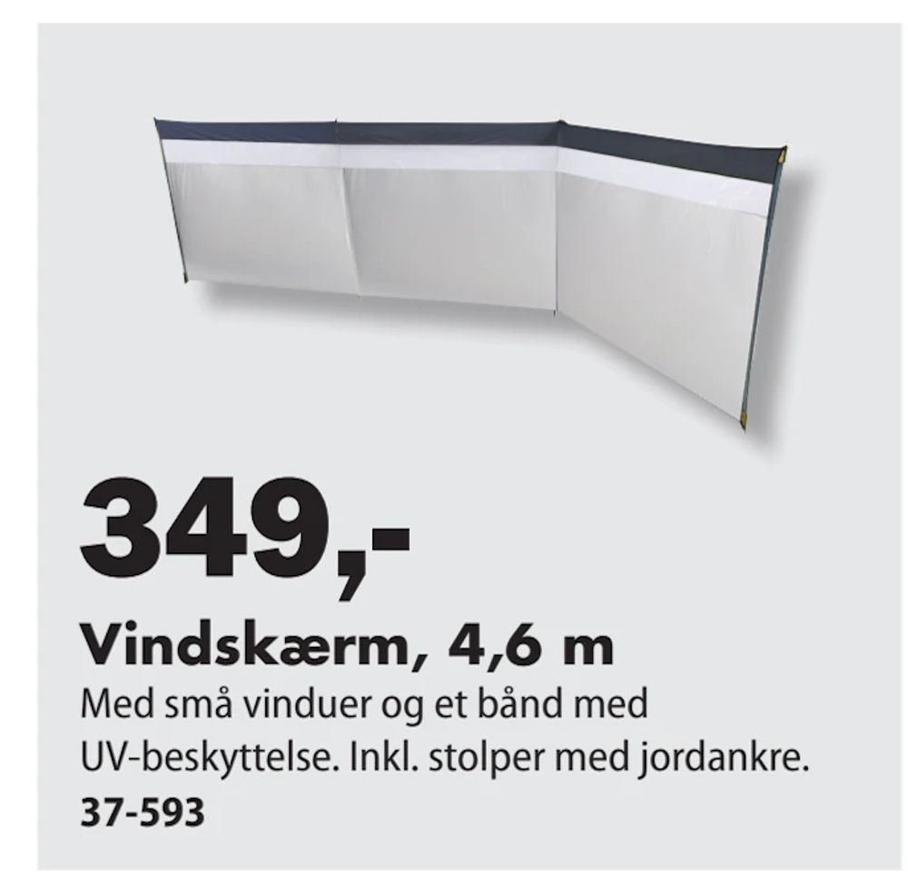Tilbud på Vindskærm, 4,6 m fra Biltema til 349 kr.