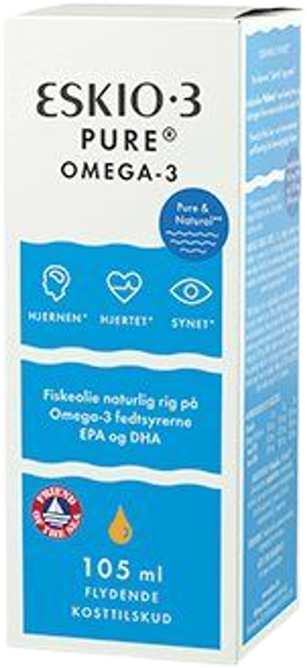 Tilbud på Eskio-3 Pure Omega-3 (Eskio3) fra Helsam til 107,95 kr.