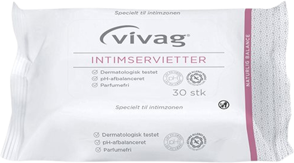 Tilbud på intimservietter 30 stk (Vivag) fra Helsam til 39,95 kr.