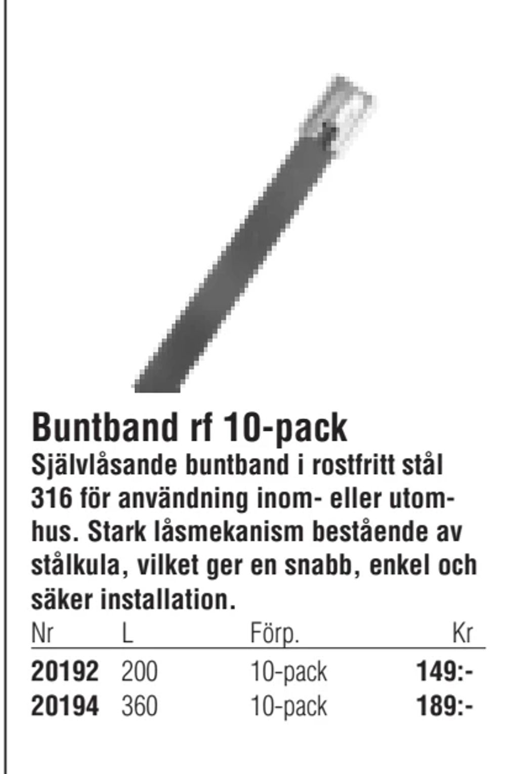 Erbjudanden på Buntband rf 10-pack från Erlandsons Brygga för 149 kr
