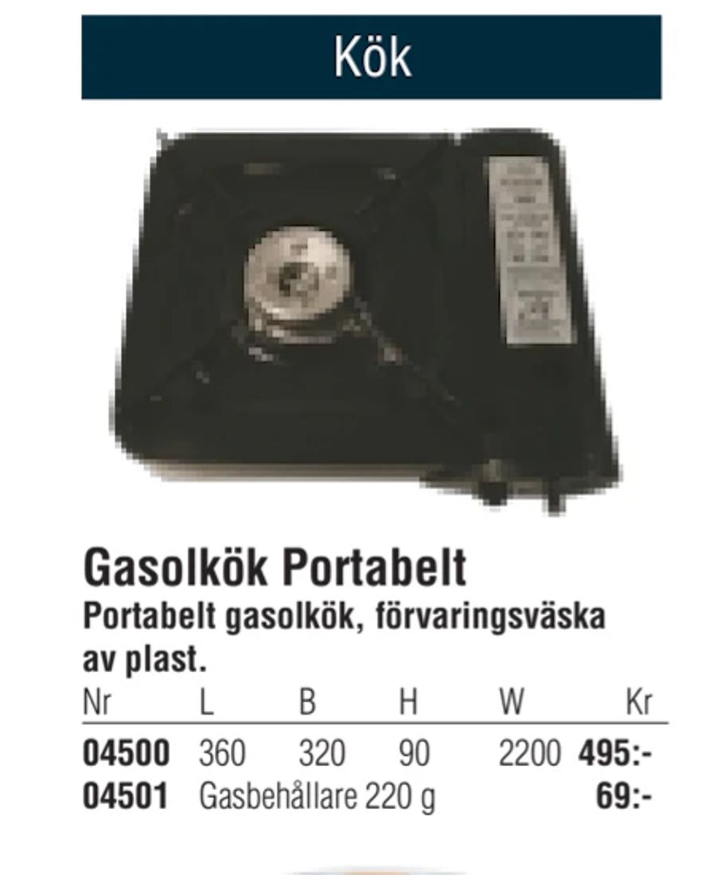 Erbjudanden på Gasolkök Portabelt från Erlandsons Brygga för 495 kr