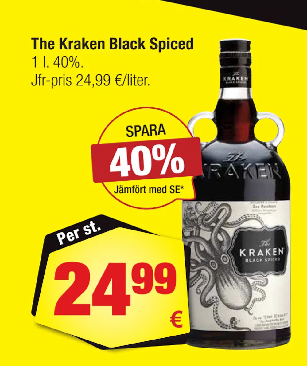 Erbjudanden på The Kraken Black Spiced från Calle för 24,99 €