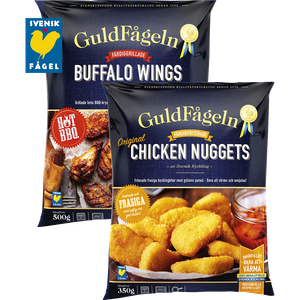 Frysta Drumsticks, Buffalo wings, Nuggets