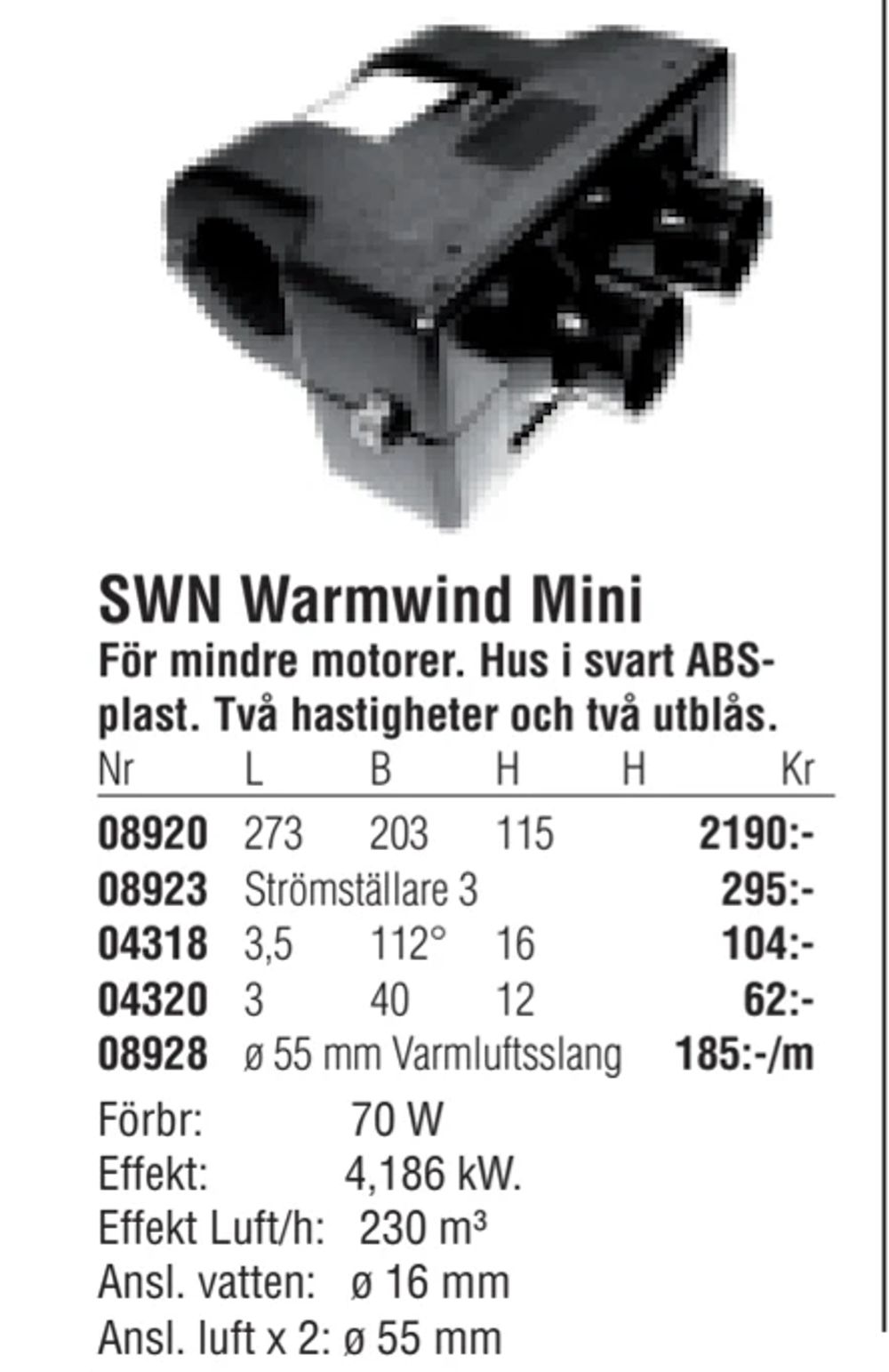 Erbjudanden på SWN Warmwind Mini från Erlandsons Brygga för 2 190 kr