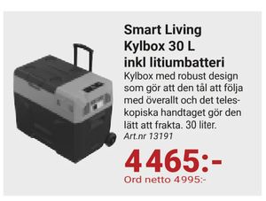 Smart Living Kylbox 30 L inkl litiumbatteri