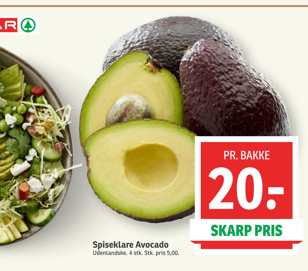Tilbud på Spiseklare Avocado fra SPAR til 20 kr.