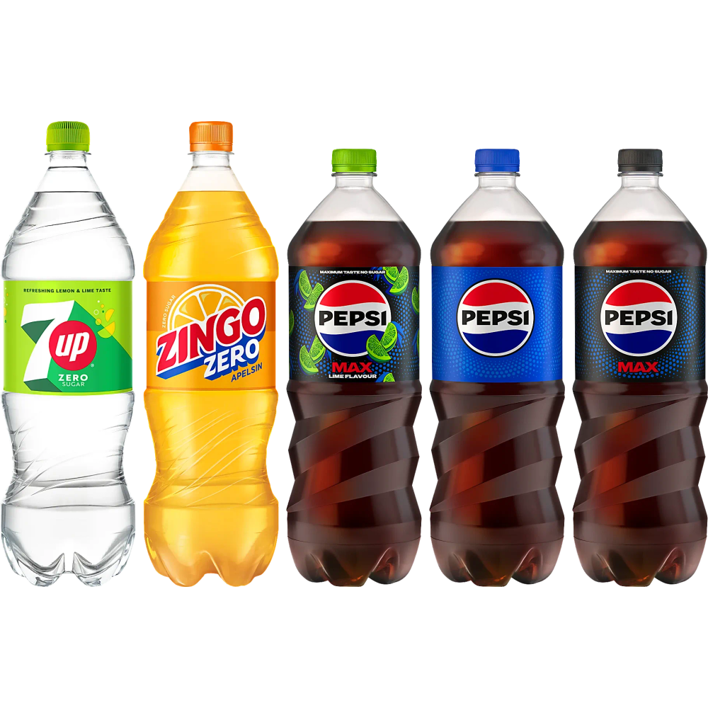 Erbjudanden på Läsk (Pepsi/Zingo/7Up/Pommac) från Coop X:-TRA för 25 kr