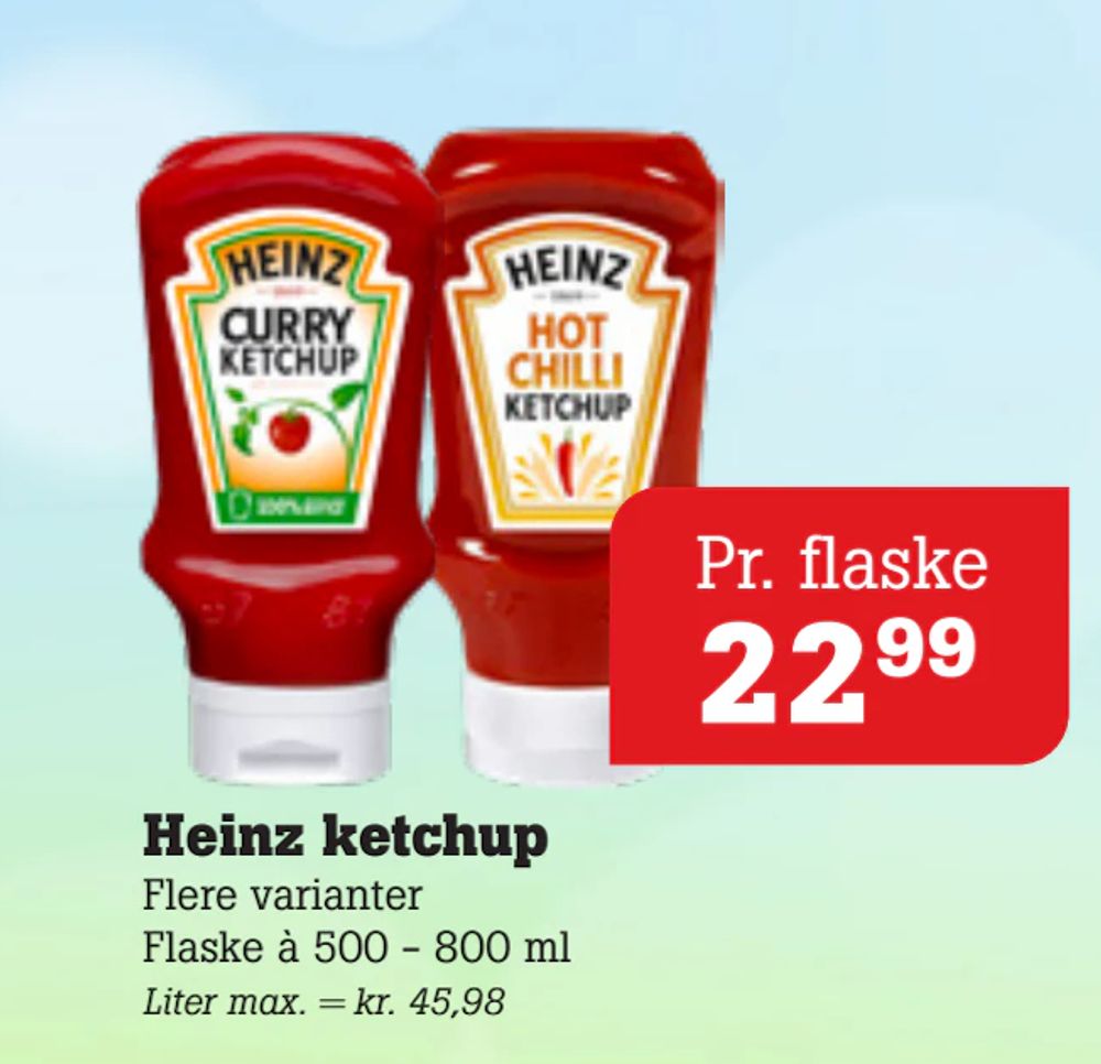 Tilbud på Heinz ketchup fra Poetzsch Padborg til 22,99 kr.