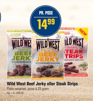 Wild West Beef Jerky eller Steak Strips