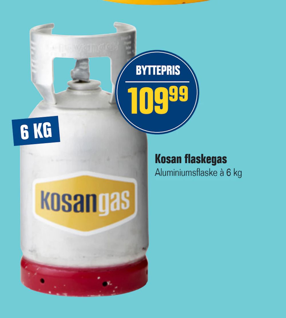 Tilbud på Kosan flaskegas fra Otto Duborg til 109,99 kr.