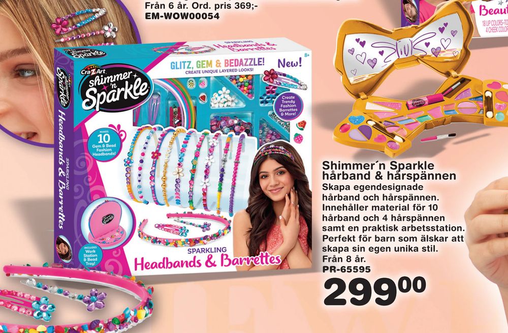 Erbjudanden på Shimmer´n Sparkle hårband & hårspännen från Lekextra för 299 kr