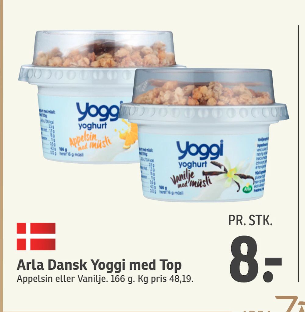 Tilbud på Arla Dansk Yoggi med Top fra SPAR til 8 kr.