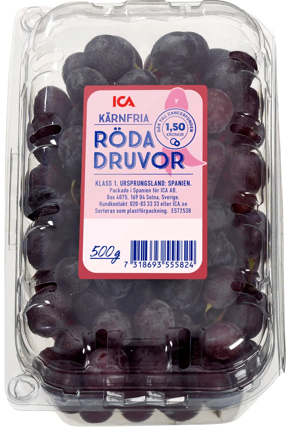 Erbjudanden på Röda kärnfria druvor i ask (ICA. Rosa Bandet. Spanien/Grekland) från ICA Kvantum för 30 kr