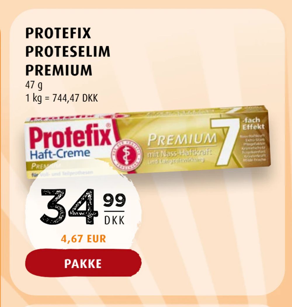 Tilbud på PROTEFIX PROTESELIM PREMIUM fra Scandinavian Park til 34,99 kr.