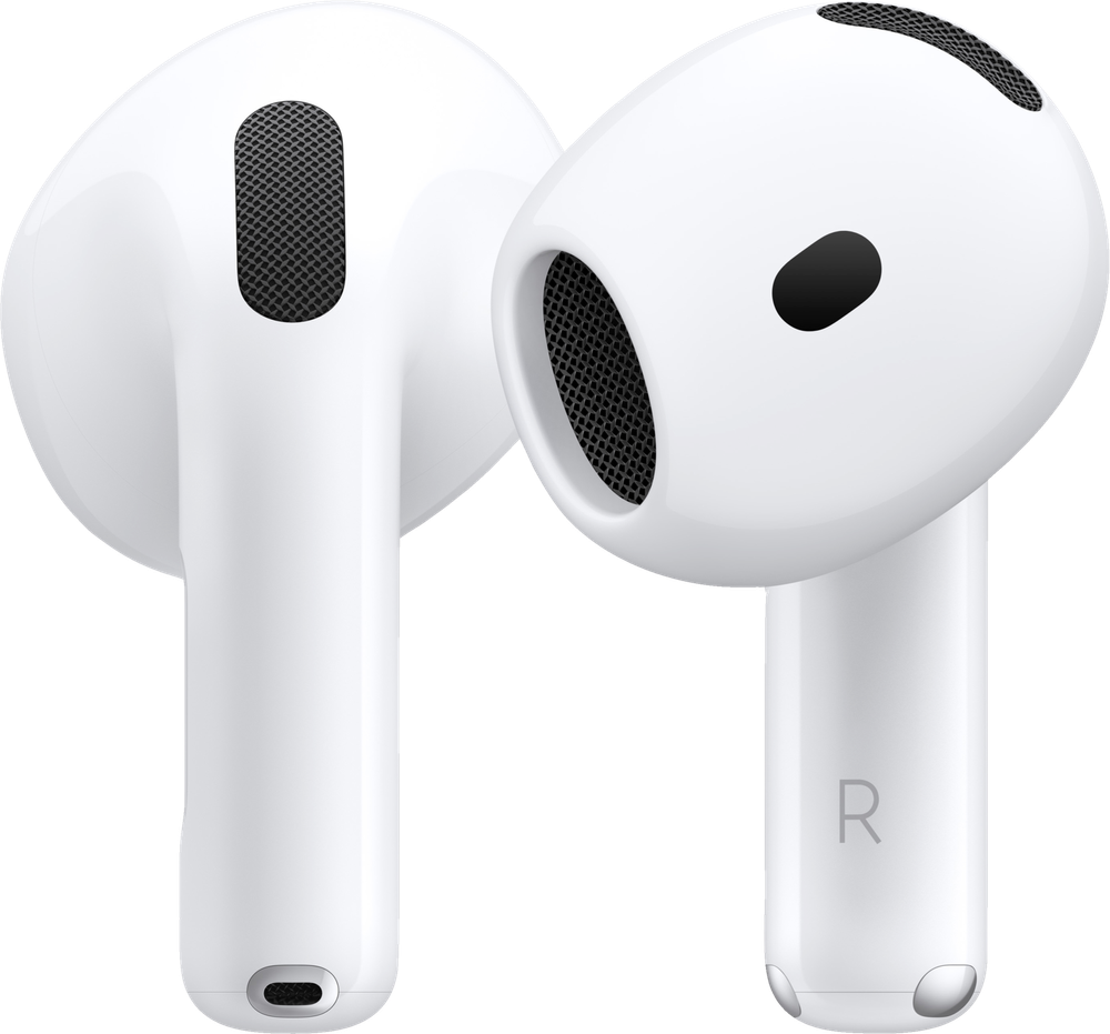 Tilbud på Apple AirPods 4 (2024) trådløse hovedtelefoner med opladningsetui (USB‑C) fra Elgiganten til 1.199 kr.