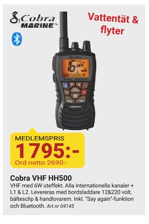 Cobra VHF HH500