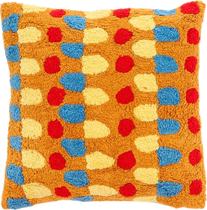 Villa Collection Styles pude brun/rød/blå/gul 45 x 45 cm