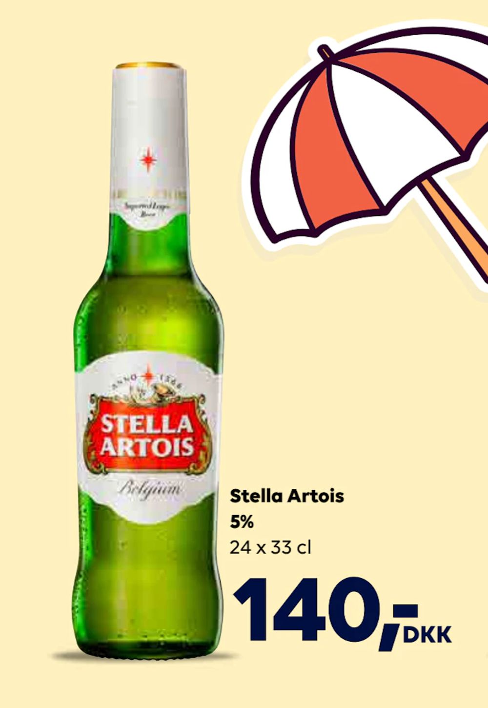 Tilbud på Stella Artois 5% fra BorderShop til 140 kr.