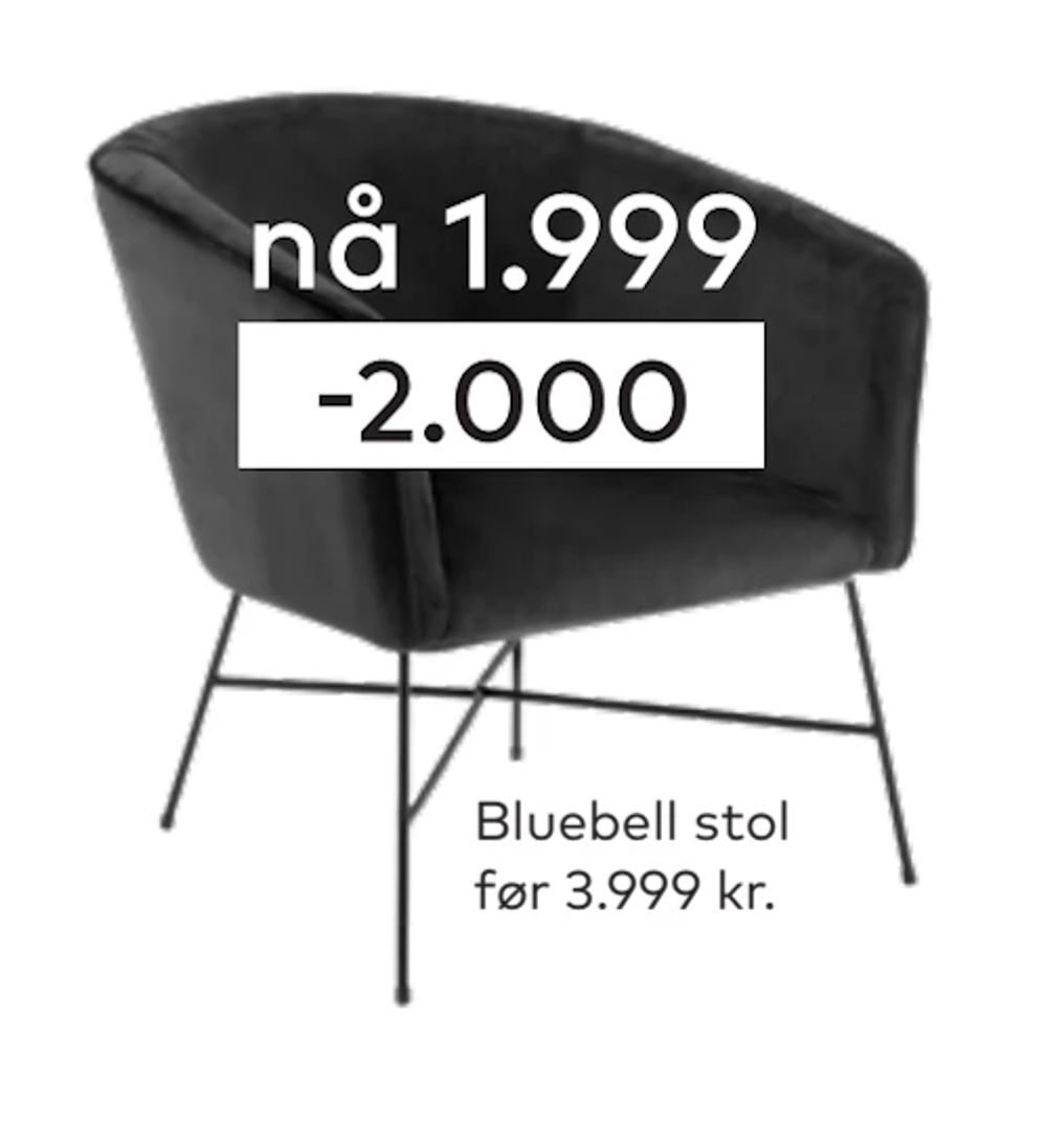 Tilbud på Bluebell stol fra Skeidar til 1 999 kr