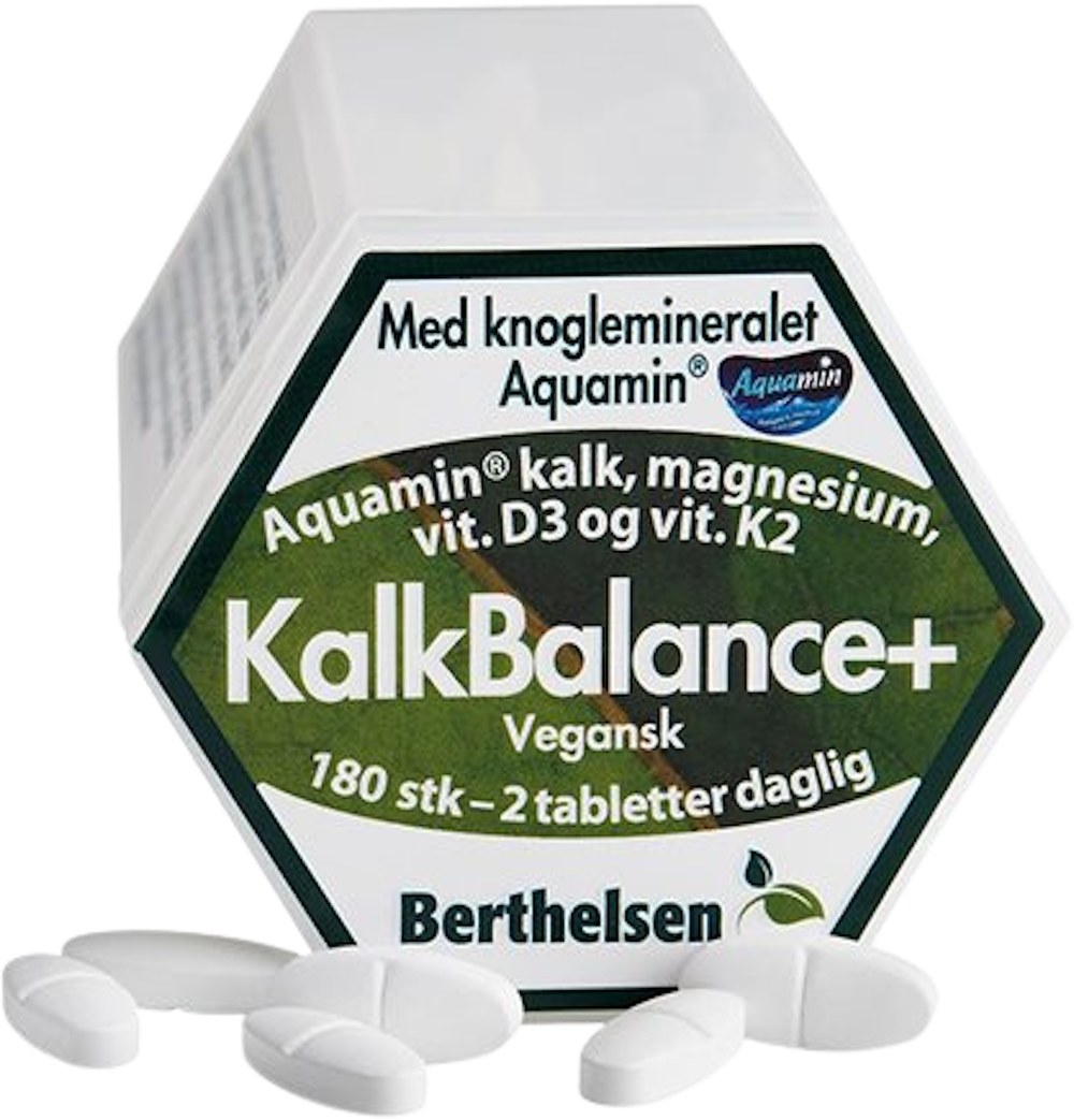 Tilbud på KalkBalance+ m. kalk,mag,D3,K2 (Berthelsen) fra Helsam til 254 kr.