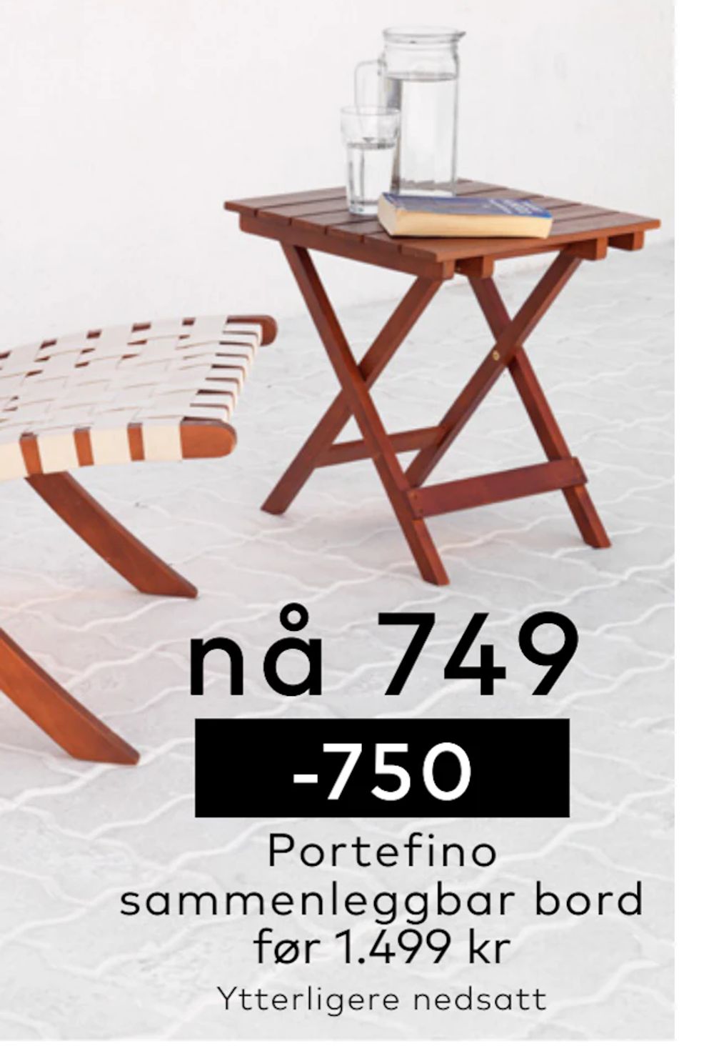 Tilbud på Portefino sammenleggbar bord fra Skeidar til 749 kr