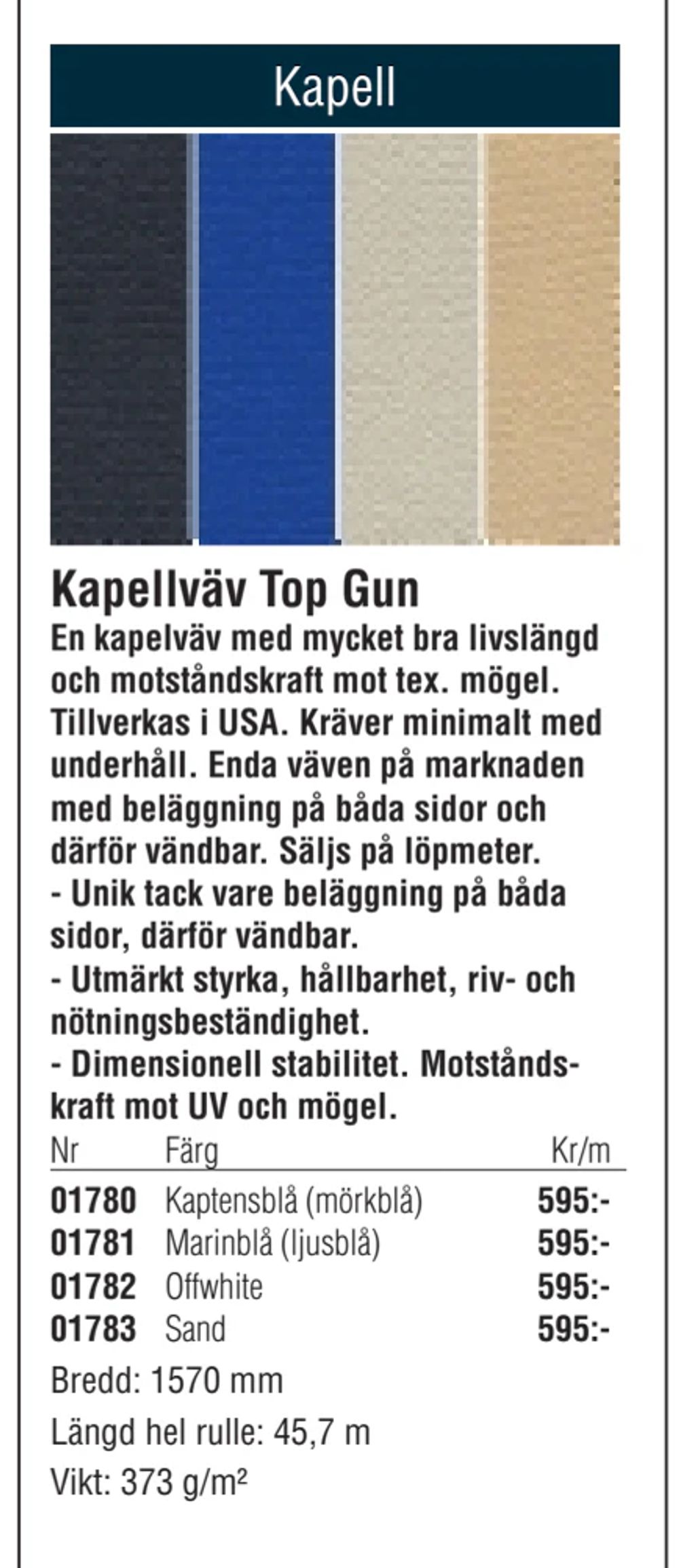 Erbjudanden på Kapellväv Top Gun från Erlandsons Brygga för 595 kr