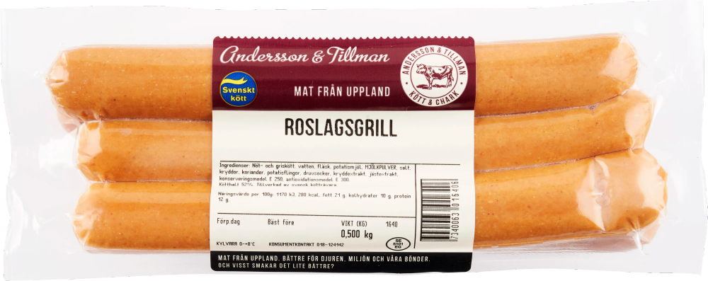 Erbjudanden på Roslagsgrill (Andersson & Tillman) från ICA Kvantum för 45 kr