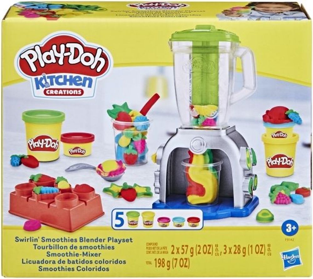 Tilbud på Play-Doh Kitchen Creations Swirlin'' Smoothies Toy Blender Playset, Håndværkssæt til børn, 3 År, Ikke giftig, Flerfarvet fra ComputerSalg til 104 kr.