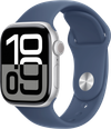 Apple Watch S10 42mm GPS (Silver Aluminium/Denim sportsrem) S/M