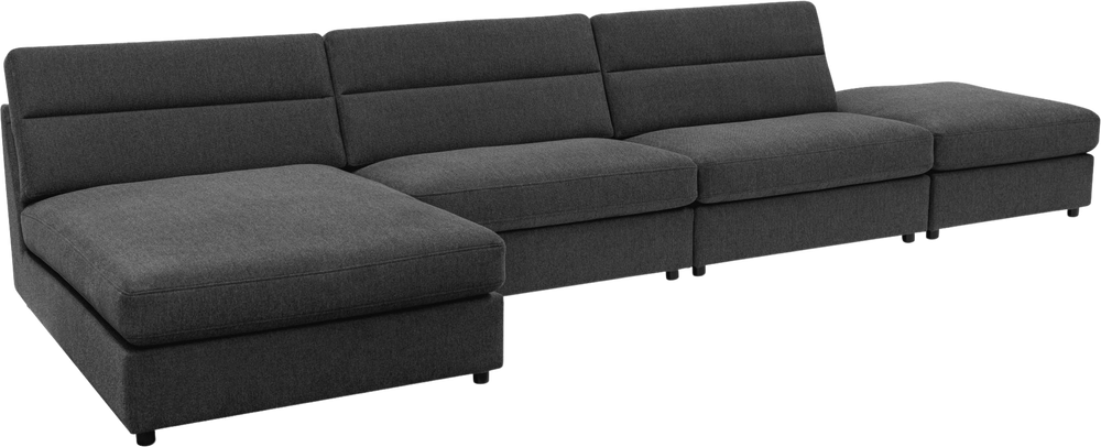 Tilbud på More Sofa M. Chaiselong Og Puf, Antracit 87 Cm 406 Cm fra My Home Møbler til 8.449 kr.