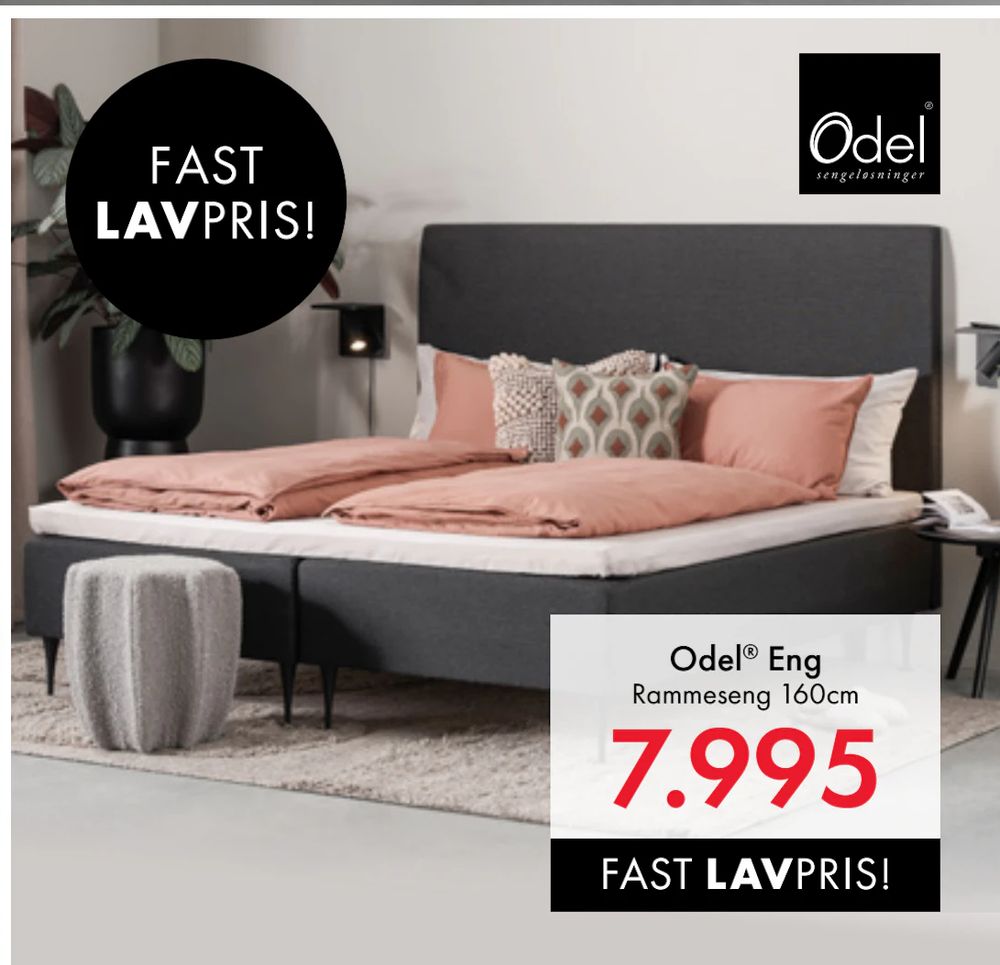 Tilbud på Odel Eng Rammeseng 160cm fra Fagmøbler til 7 995 kr