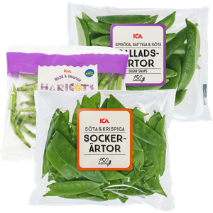 Socker-, salladsärtor, haricots verts