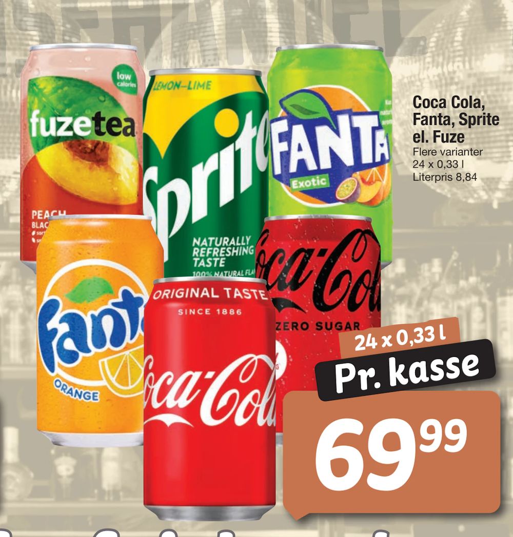 Tilbud på Coca Cola, Fanta, Sprite el. Fuze fra fakta Tyskland til 69,99 kr.