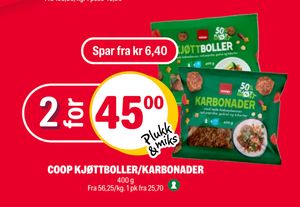 COOP KJØTTBOLLER/KARBONADER
