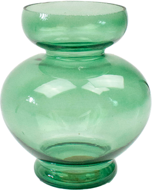 Glasvase - Grøn (H:14,5cm)