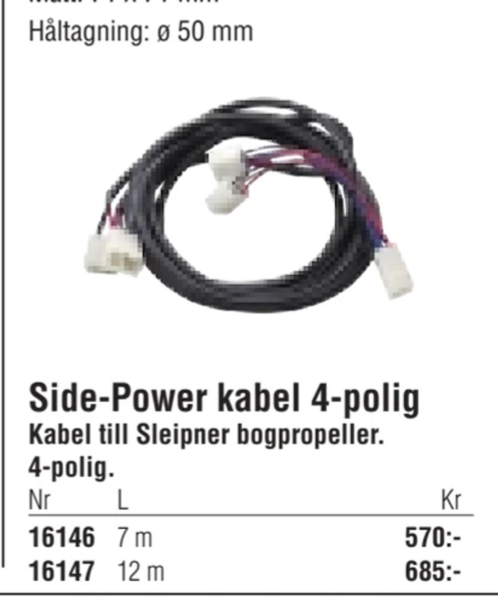 Erbjudanden på Side-Power kabel 4-polig från Erlandsons Brygga för 570 kr