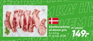 Skaftkoteletter af dansk gris