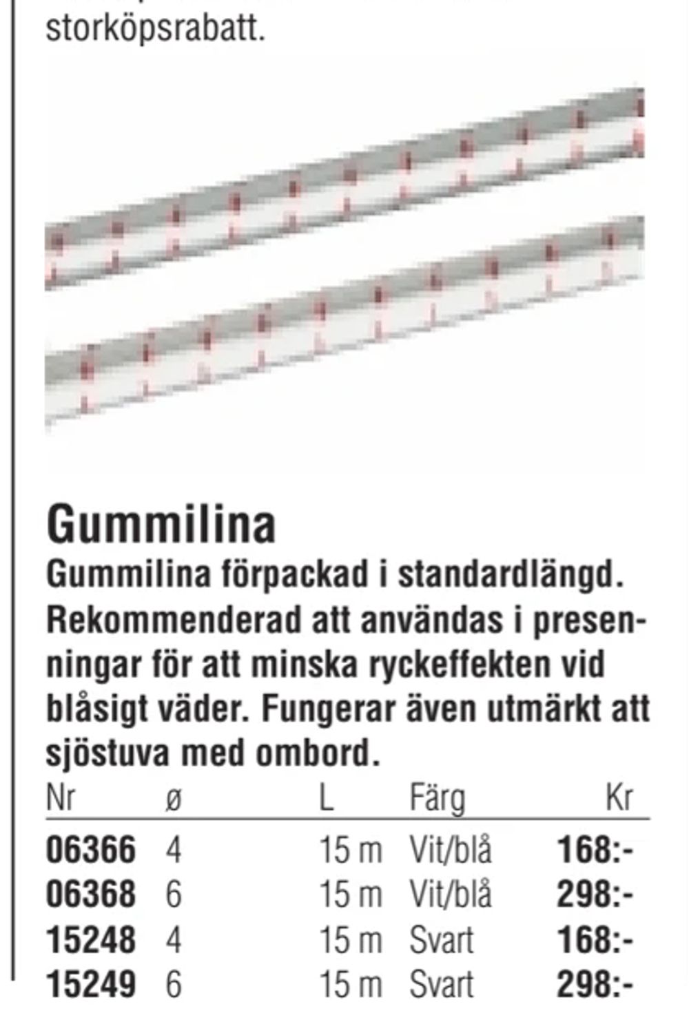 Erbjudanden på Gummilina från Erlandsons Brygga för 168 kr