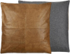 Södahl Lodge leather pude 60x60 cm tobacco/sort