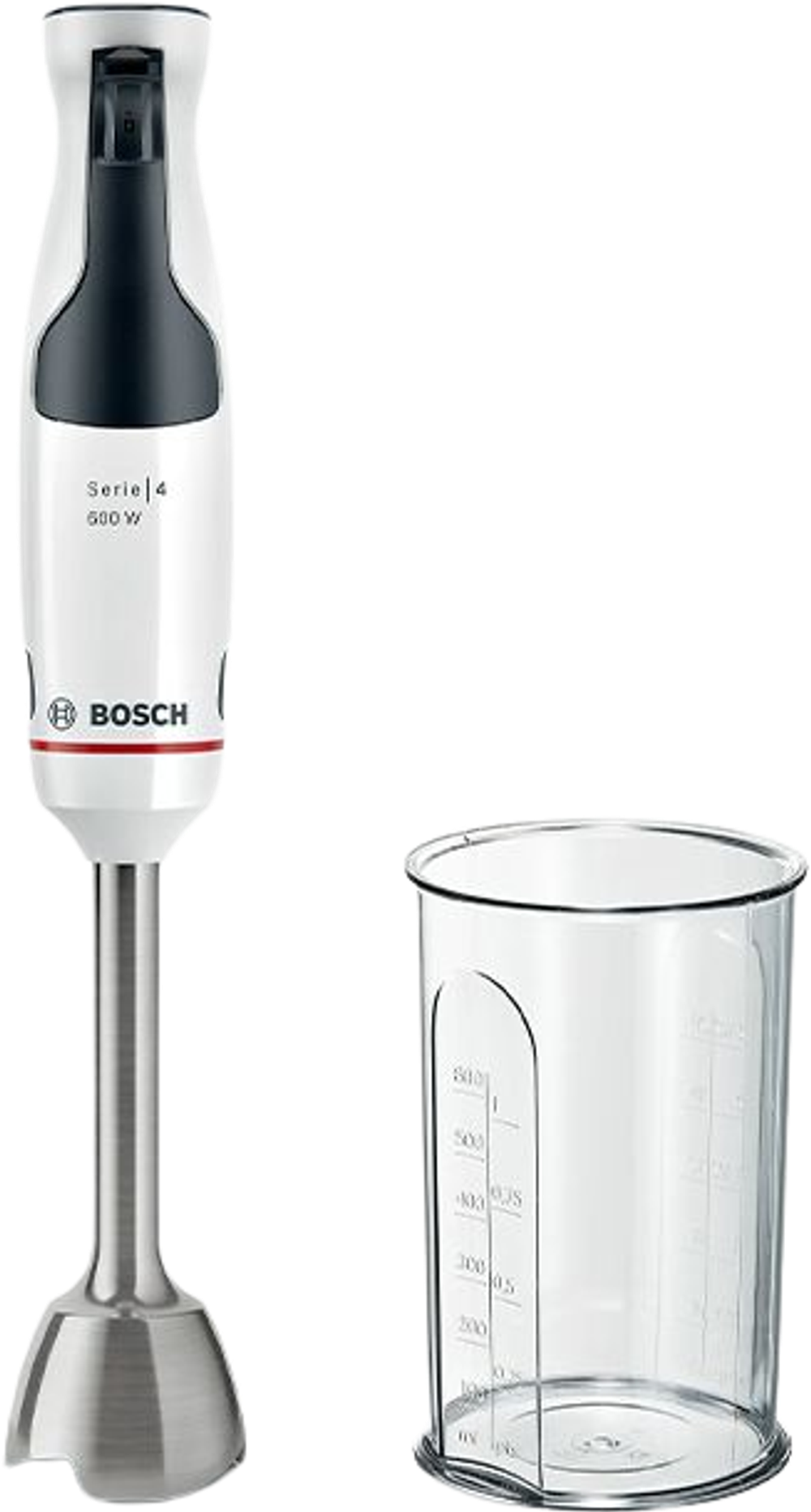 Tilbud på Bosch MSM4W210 Ergomaster stavblender hvid 600 watt fra Kop & Kande til 349,95 kr.