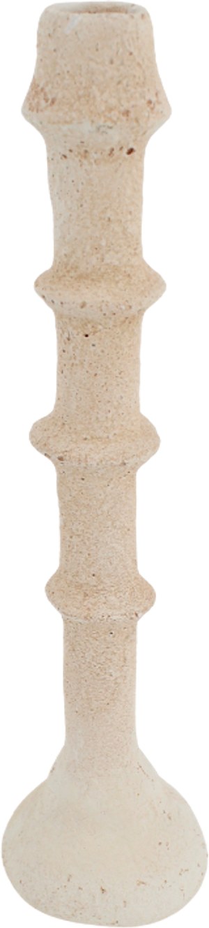 Keramisk Lysestage i Beige (Ø7,5x31cm)