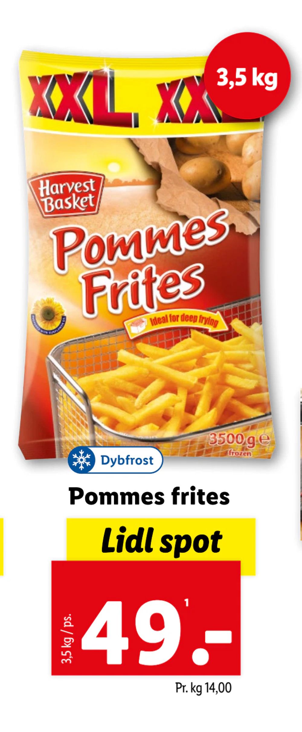 Tilbud på Pommes frites fra Lidl til 49 kr.