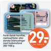 Fersk dansk hornfisk, mørksejfileter eller danske blåmuslinger med hvidvinsfond 250-1100 g