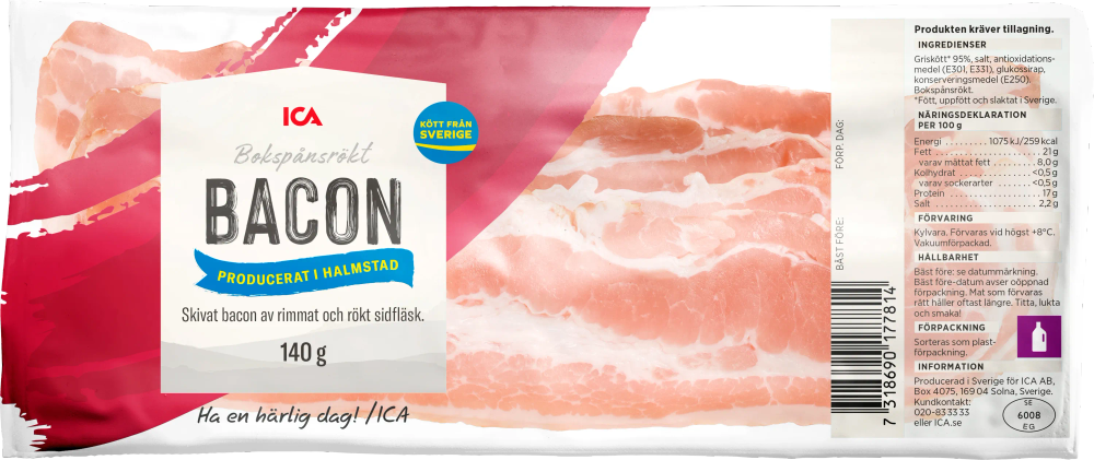 Erbjudanden på Bacon skivat (ICA) från ICA Supermarket för 15 kr