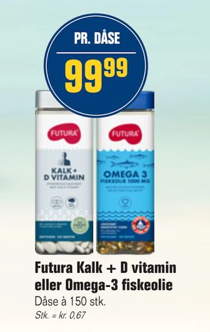 Futura Kalk + D vitamin eller Omega-3 fiskeolie